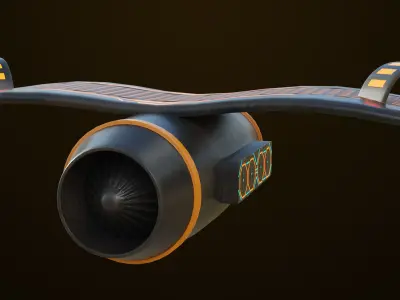  Sci Fi Hoverboard 6 All PBR Unity UE Textures Included Low-poly 3D model