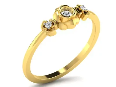 Diamond Ring For Women 3d Print Model 3D print model 20
