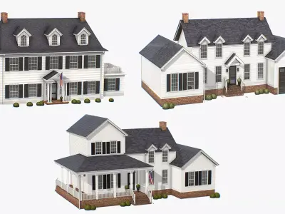 American Classic Houses Collection Low-poly 3D model