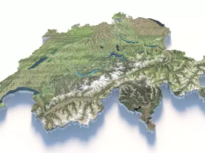 Switzerland Terrain Country 3D model