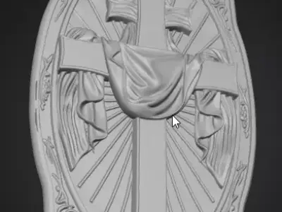 Sacred Cross Relief 3D Model 3D print model