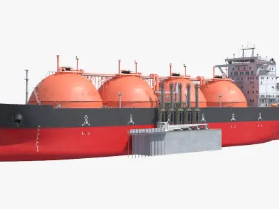  Gas Carrier Ship and LNG Pier 