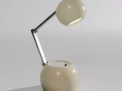 Retro Tan Office Lamp Poseable 3D model