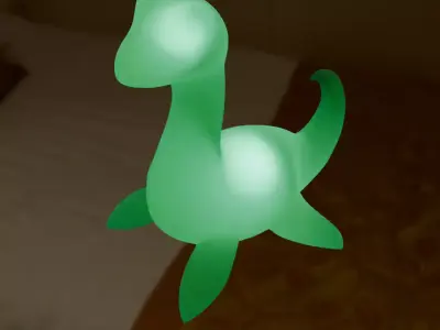 Indirect lighting of Nessie the Loch Ness Monster 3D model