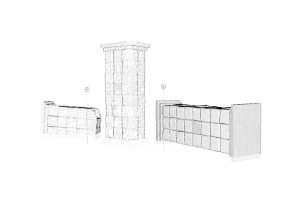 Ancient Pillars Low-poly 3D model