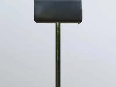 Realistic Metal Mailbox on Post Low Poly Low-poly 3D model