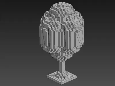 Tree Voxel - 5 Low-poly 3D model