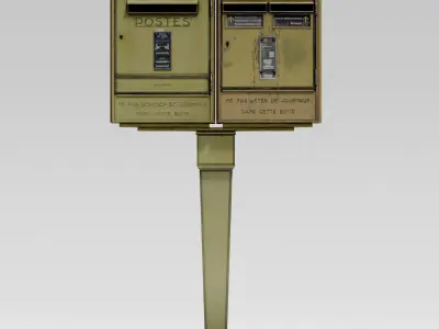 French Post Box Low-poly 3D model