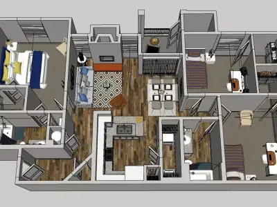 VRAY READY FLOOR PLAN 05 3D model