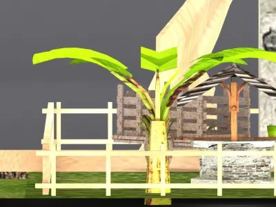 village small house  Low-poly 3D model