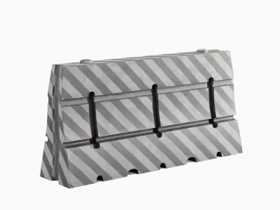 Dirty Traffic Barrier 01 3D model