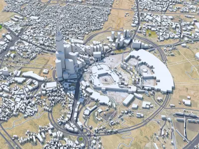Mecca Downtown Saudi Arabia Low-poly 3D model