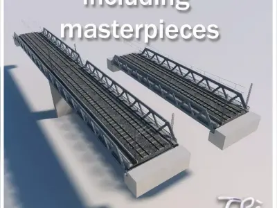 3 IRON RAILWAY BRIDGE 3D model