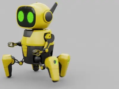 Toy robot rigged - animated character 3D model