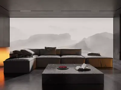 Living Room and Kitchen with Dinning Set Low-poly-128 Low-poly 3D model