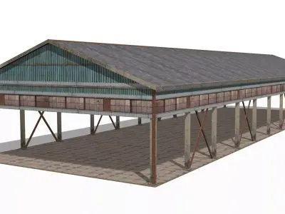 old metal workshop Low-poly 3D model