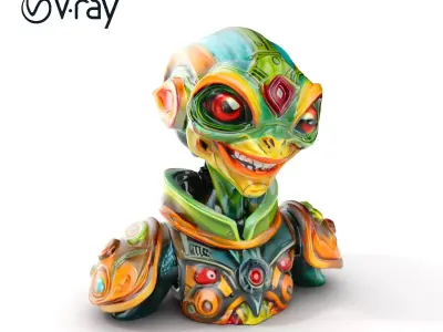 Futuristic Alien Creature Model Pack Low-poly 3D model