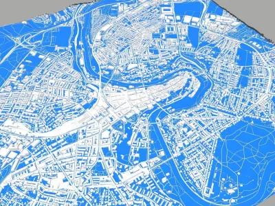 Cityscape Bern Switzerland 3D model