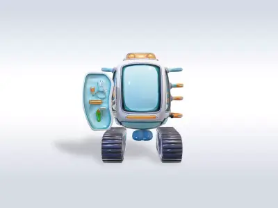 Futuristic Sci-Fi Robot Vehicle with Pilot Game Ready 90 3D model