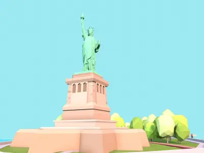 Low Poly Statue of Liberty Low-poly 3D model