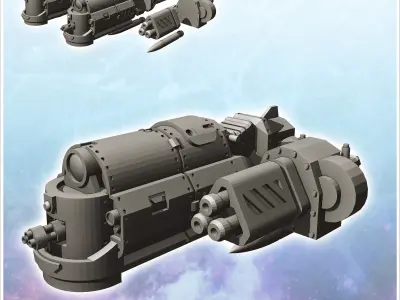 Gravity motorcycle with double barrels 7 - Future Sci-Fi SF Post 3D print model