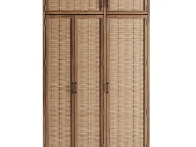 Wooden cupboard from rattan 3D model