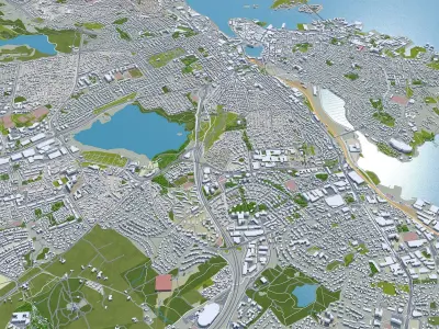Stavanger Norway 30km Low-poly 3D model