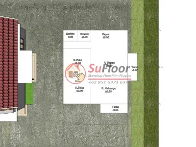 House 7x8m code 491- Sketchup 3D model 3D model 3D model