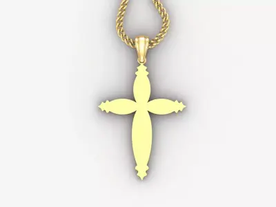 Light Gold 18K Cross Pendant 1CP087 3D print model