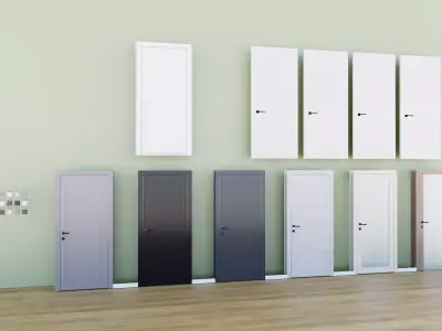 interior doors models Low-poly 3D model