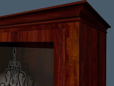 console wooden cabinet with ornate doors 3D model