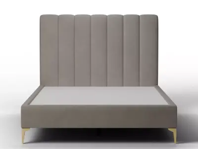 Tall Andes Vertical Channel Tufted King Bed Low-poly 3D model