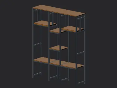 2nd Edition Office Supplies Series - Bookshelves and Work Desk 3D print model