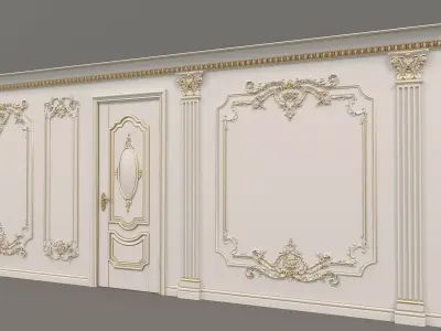 Wall Molding in Classic French style 12 3D model