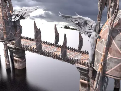 Angel Michaels bridge Arch Gateway 3D model