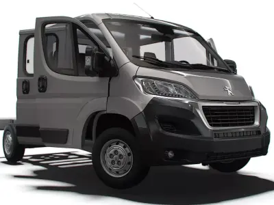 Peugeot Boxer Chassis Truck Crew Cab 3450WB HQInterior 2023 3D model