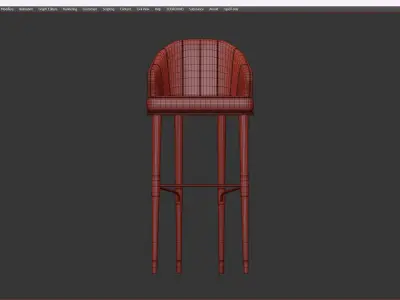 BAR CHAIR ELLIS Low-poly 3D model