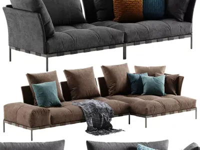 Saba Italia Pixel Light sofa set 2 3D model