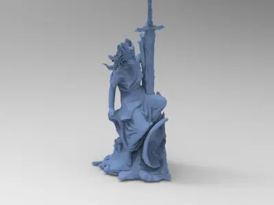 Lady of the lake book statue 1 3D model