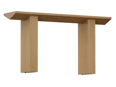 Van Natural Wood Console Table Crate and Barrel 3D model