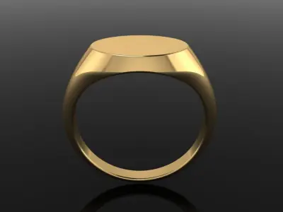 DAINTY SIDED OVAL SIGNET RING MIX SIZE 3D print model