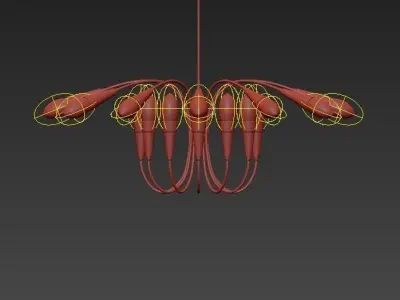 Delightfull modern chandelier with gold accents 3D model