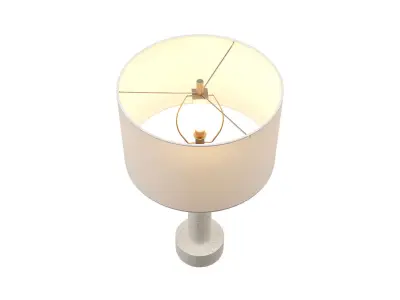 Italian Flared Column Limestone Table Lamp 3D model