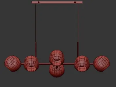 Smarano smarrano light chandelier in gold with clear glass gl... 3D model