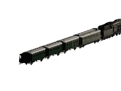 Vintage steam train 3D model