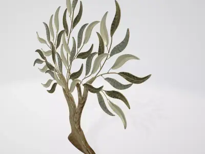 Morning Mist Sage and Gold Tree Exclusive Metal Wall Art Low-poly 3D model