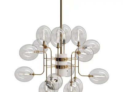 COBALT glass sphere chandelier 3D model