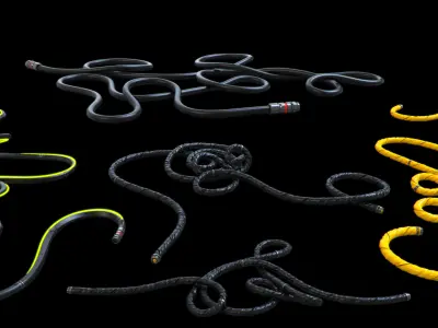 Cables and Wires floor set 3D model