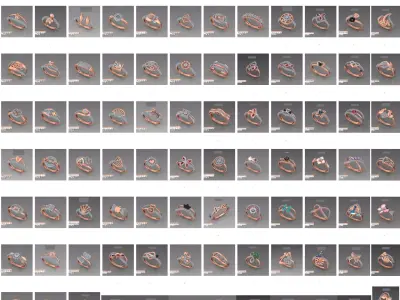 ladies ring pack 100 STL files  3D print model