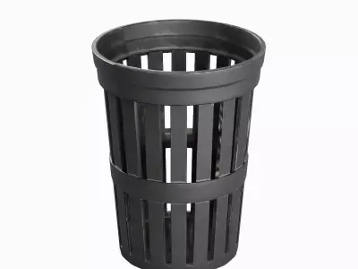 Street Trash Can 06 Low-poly 3D model